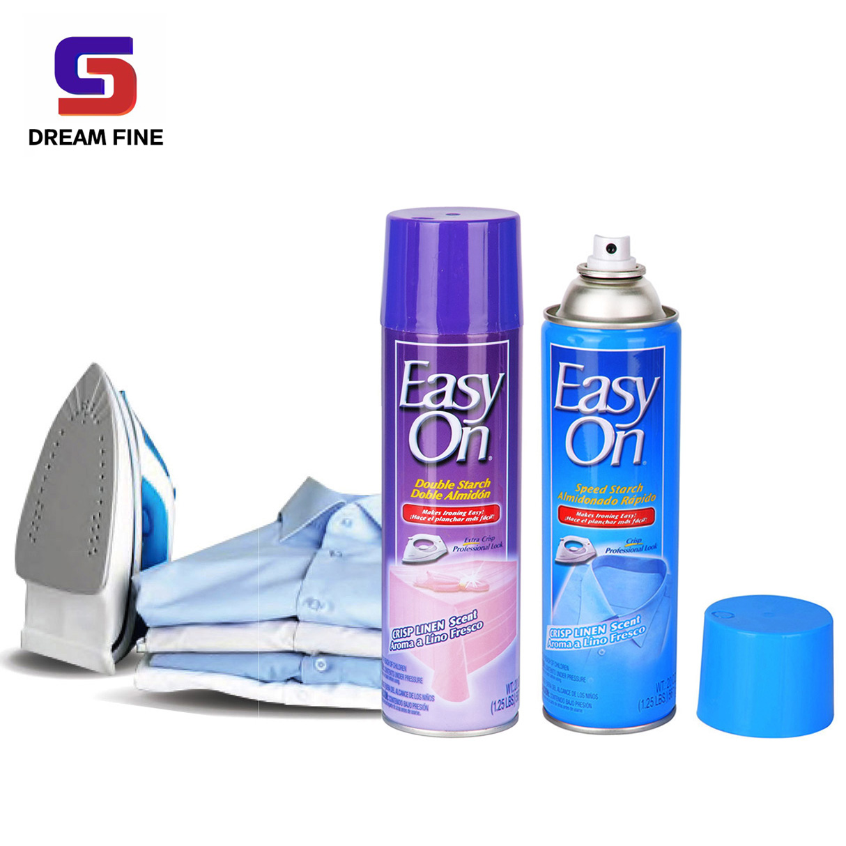 EASY ON Spray Starch Ironing Aid Wrinkle Removal Linen Crisp Spray